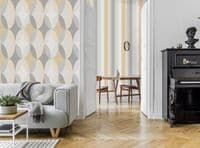 Crown Kirby Stripe Mustard M1645 Wallpaper